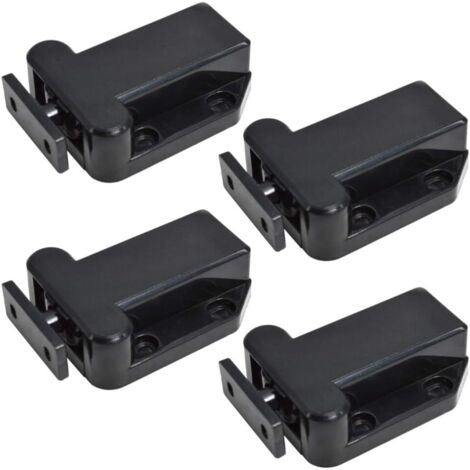 4pcs Cupboard Door Latches Cupboard Catches Cabinet Catches Furniture Cabinet Lock (Black) (1/5)