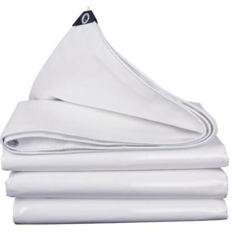 Waterproof and durable tarpaulin, PVC tarpaulin, White waterproof tarpaulin with eyelets 2x3m High density tarpaulin (1/5)