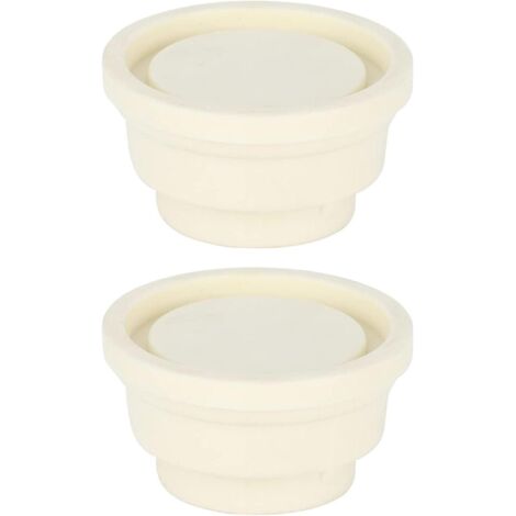 2 Pieces Pool Ladder Buffer Inground Pool Ladder End Caps White Rubber Bumper Set for Pool Ladders, Universal Replacement Parts
