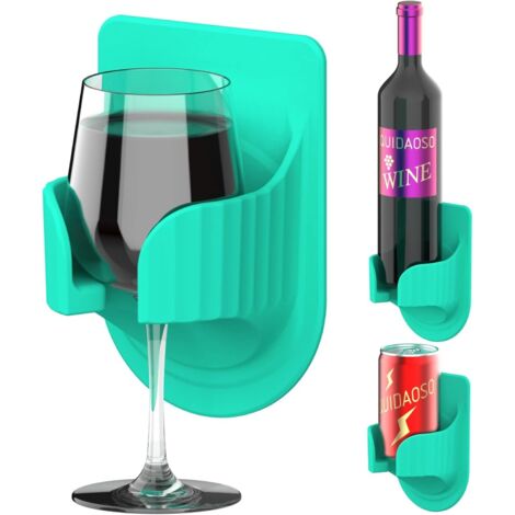 Wine Glass Holder, Beer Can Holder, Wall Mounted Cup Holder, Bathroom/Bathtub Cup Holder, Wine Gift (Green)