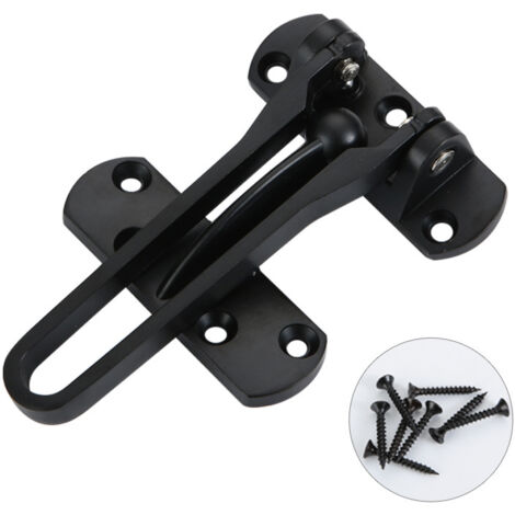 Door Security Chain Lock, Stainless Steel Wing Bar Door Lock Restrictor for Home Hotel to Prevent Forced Entry(Black) (1/5)