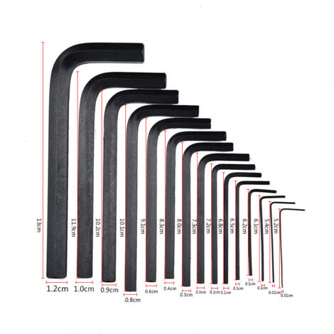Allen Key Set 30 Male Hex Keys in Inch and Metric 0.7 to 10 mm ...