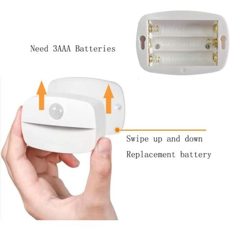 4 Pack 3A Battery Operated Motion Sensor Lights Indoor Night Light for ...