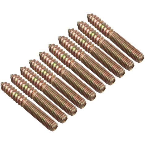 10pcs M8 x 60MM Wood to Metal Furniture Screws Double Head Dowels Fixing Bolts Rod Thread Screws