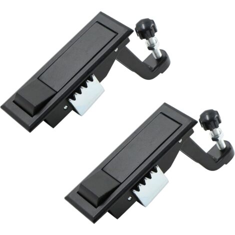 2Pcs Cabinet Door Lock Push Button - Electric Flat Cabinet Furniture Handle Lockable Drawers Drawer Camping Caravan Motorhome Yacht Ship Boat Black