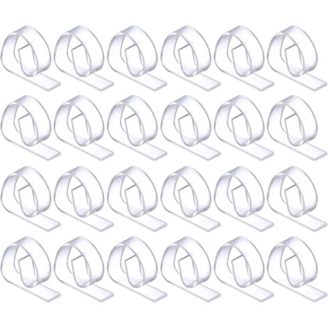 24 Pieces Plastic Tablecloth Clips, Clear Tablecloth Holder Clips for Picnic Party (1/5)