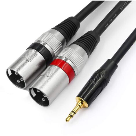 3.5mm to XLR Cable, 3.5mm Male to Two XLR Stereo Breakout Cable Patch Cable - 1 Meter (1/5)