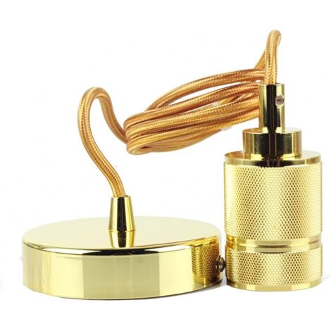 E27 Metal Pendant Lamp Holder Rope Pendulum 150CM Retro Pendant Lamp Copper Chain Brass Color Copper Holder DIY Lamp Accessories Pendant