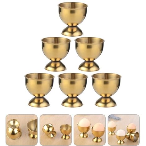 Hard Boiled Egg Cups Golden Ice Cream Dessert Container Table Decor for Holiday Wedding Party 6Pcs (1/5)
