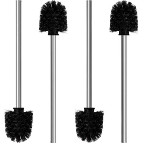 Set of 4 Toilet Brushes - 8 cm Diameter Toilet Brush - Toilet Cleaning Brush with Stainless Steel Handle - Toilet Brush with Elegant and Classy Design (1/5)