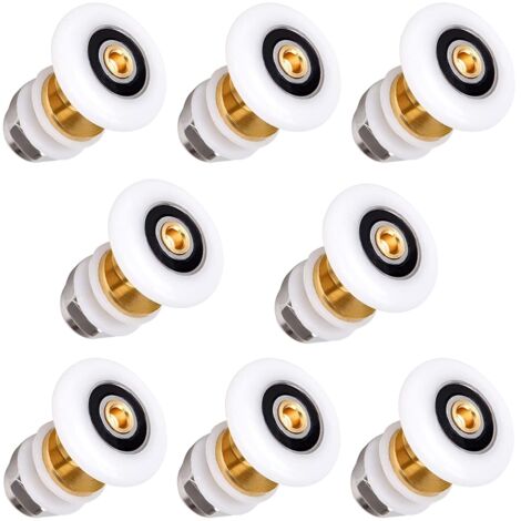 8 Pieces Shower Sliding Door Wheels 20mm Brass Roller Wheels for Replacement Sliding Shower Glass Door Runners Rollers NPTERBL (1/5)