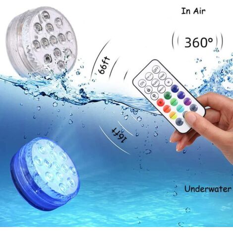 Waterproof Submersible LED Light, IP68 Multi-Color Underwater Pool ...