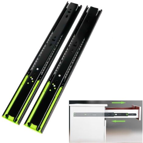 Drawer Rails Stainless Steel Drawer Slides 300mm Drawer Slide Ball Bearing Slide Full Extension Slide with Damper, Pack of 2