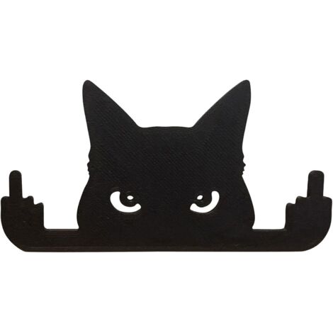 Peeping Cat Sculpture  Peeping Black Cat Statue  Black Cat Decorations for Backyard, Cute Cat Sign Lawn Ornament, Outdoor Yard Decor
