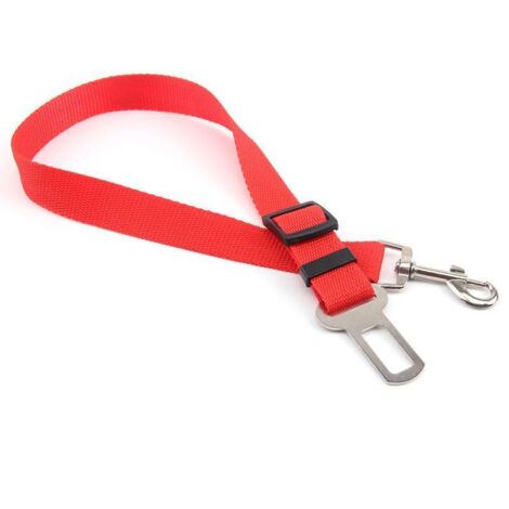 Dog/Cat Seat Belt Leash/Pet Harness for Car Seats - Red (1/4)