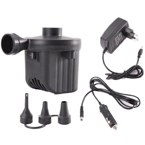 Electric Air Pump, 2 in 1 Inflatable Mattress Inflator Deflator, Inflator with 3 Nozzles, for Inflatable Pool, Bed Mattress, Camping, Vacuum Bag (Power Supply + Cigarette Lighter Plug) (1/5)