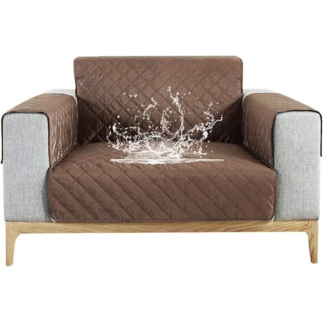 Waterproof Sofa Cover Sofa Protector with Armrests (Coffee, 1 Seater) (1/5)
