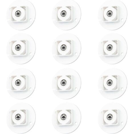 12 Pcs Self-Adhesive Transfer Casters, Ball Transfer Casters Solid Plastic Casters 360 Degree Rotation Caster for Bottom Storage Rack, Trash Can (1/5)