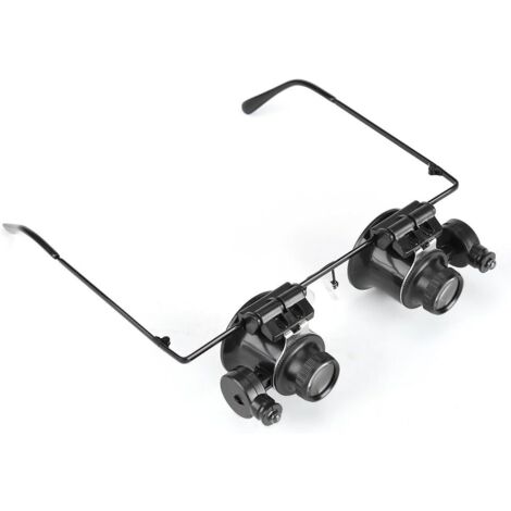 Professional Magnifying Glasses Jeweler Loupe Tool Clock Repair Working Glasses 20X Magnifying LED Light Lens Magnifier for Jeweler, Watchmaker, Coin and Stamp Connoisseur