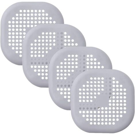 4 Pack Silicone Sink Drain Hair Catcher Suction Cup Anti-Clog Device for Kitchen Bathroom (Black)