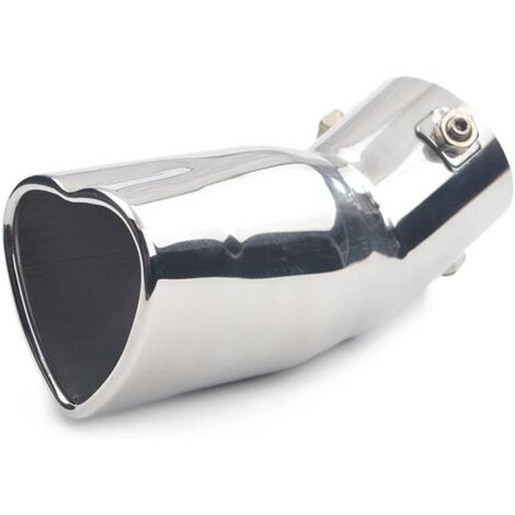 Universal Car Exhaust Nozzle Muffler Stainless Steel Pipe Exhaust System Tail Tip Pipe Chrome Heart Shape Car Accessories (1/5)