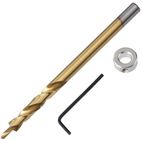 High Speed Steel Twist Step Drill Bit Straight Shank Oblique Hole Woodworking Positioning Drilling Tool (1/5)