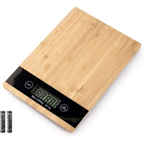 Electronic Kitchen Scale Food 5kg/1g High Precision g/LB oz LCD Display Elegant Practical for Fruit Meat Spaghetti Office Bakery, Rectangle 23x16x2.2CM (1/5)