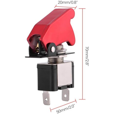 Rocker Switch, 12V 20A Racing Red Cover LED Light SPST Toggle Rocker ...