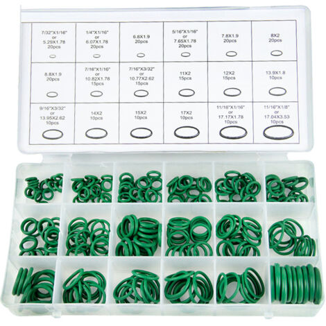 Green Air Conditioning O-Ring Tools, 18 Sizes 270Pcs Car Truck Replacement Green Air Conditioning O-Ring Tools (1/5)