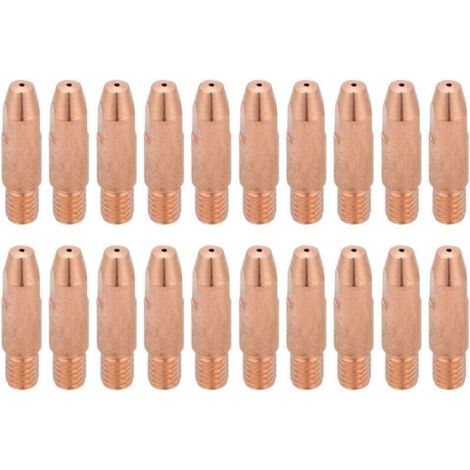 Plasma Consumable Cutting Nozzle 20Pcs Copper Contact Tip M6 for Binzel 24KD MIG/MAG Welding Torch(1.0X28mm) (1/5)