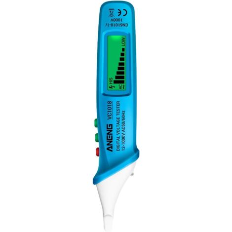 12V-1000V Non-Contact LCD Digital Voltage Tester Multi-Function Pen Tester AC/DC Voltage Detector Electrical Continuity Battery Test Pencil with Buzzer Alarm (1/5)