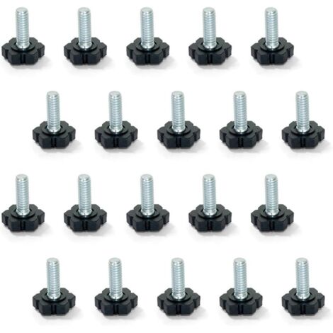 Furniture Leveling Feet, M6x25mm Thread, Pack of 20 (1/5)