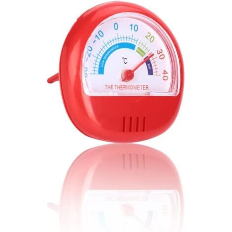 Mini Fridge Freezer Thermometer Large Mechanical Dial Thermometer(Red) (1/5)