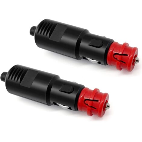 2 Pcs 12V/24V Cigarette Lighter Socket Universal Plug with 8A Fuse, Cigarette Lighter Male Plug Connector for Car Truck Boat Motorcycle (1/5)
