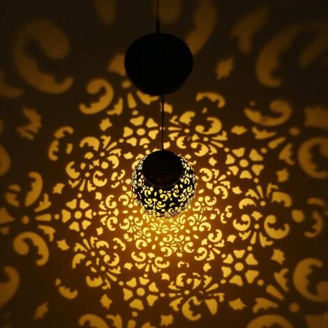 Decorative Metal Solar Lantern for Outdoor Tree Patio - Textured Metal Outdoor Decorative Lanterns For Patio