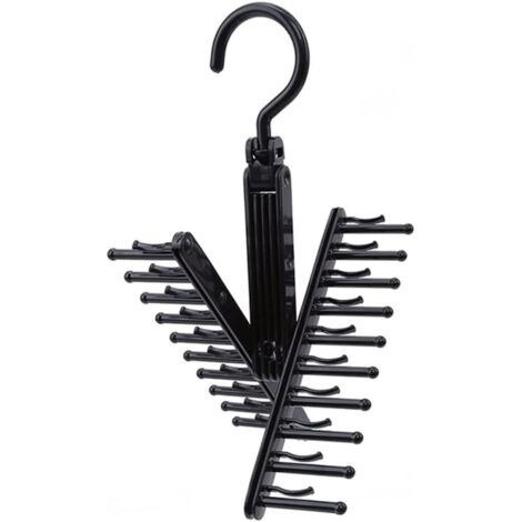 20 Rows Tie Rack Belt Scarf Ties Hanger Adjustable 360 Degree Rotating Holder Multifunctional Closet Organizer Family (1/5)