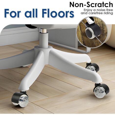 Chair Casters R Set of 5 Office Chair Casters 11mm x 22mm - Smooth and Quiet Rolling ...