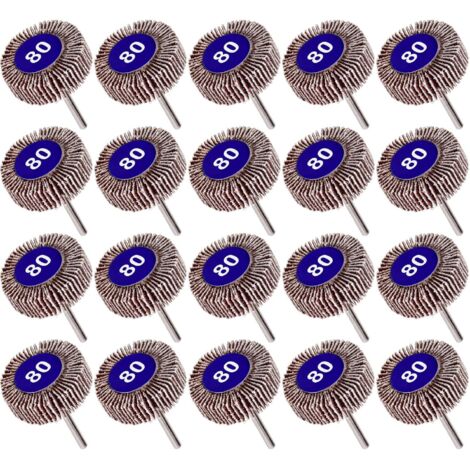 Pack of 20 Flap Wheels 80 Grit, Sandpaper Polishing Wheel Flap Wheel Dremel 10mm (1/5)