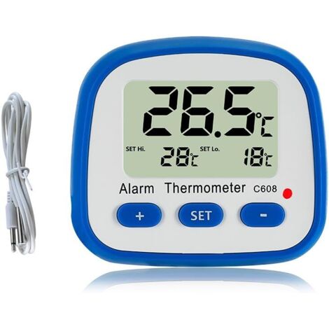 Digital Refrigerator Freezer Thermometer with Magnet and Stand Easy to Read Thermometer with LED Indicator (1/5)
