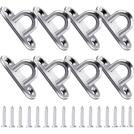 Eyelet Pad, Stainless Steel Eyelet Plate, with 16 Screws and Plastic Caps, Load up to 40kg, Perfect for Hanging Flower Pots and Fences (8pcs, M5) (1/5)