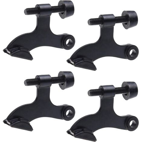 4x Black Hinge Pin Door Stops - With Bumper Protectors - Easy to Install - Prevents Damage to Walls and Doors - Heavy Duty and Adjustable
