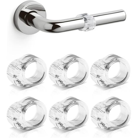 6 Pieces Door Handle Protectors, Door Stops, Highly Elastic Door Handle Protectors, Wall and Furniture Protection, 18 mm