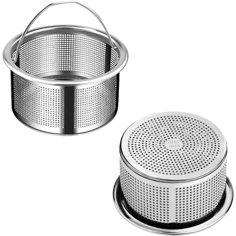 2 Pack Kitchen Sink Strainers with Handle, Stainless Steel Anti-Clogging Bathroom Sink Strainer, Integrated Design - Rustproof & Dishwasher Safe (1/5)