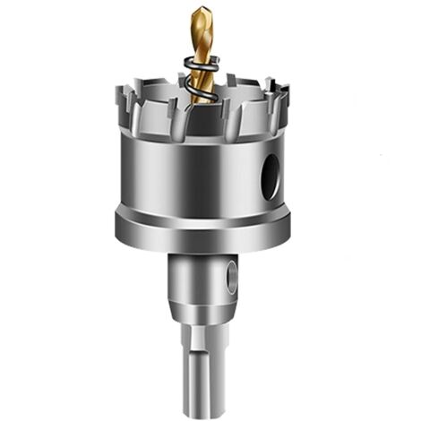 35mm Tungsten Carbide Hole Saw, TCT Hole Saw Drill Bit with 1 Titanium Plated Pilot Drills for Stainless Steel, Sheet, Metal (1/5)