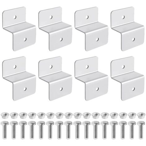 Z-Shaped Solar Panel, 8Pcs Solar Panel Aluminum Bracket Suitable for RV Rooftops, Solar Panel Mounting Adopts Z-Shaped Design(with 16 Nuts and 16 Bolts)