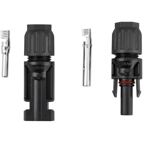 1 Pair PV Connector, Solar Photovoltaic Connector Male + Female - Panel Accessory Cable (1/4)