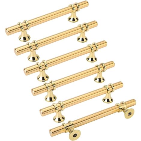 Set of 6 Furniture Handle Kitchen Furniture Handle Gold Handle - gold kitchen handle Zinc Alloy Drawer Handle Center Distance 128mm