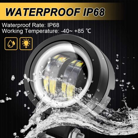 thumbnail image 2 of 2x 3inch 3200 Lumen Round LED Projector Fog Lights With Red Angel Eye Halo - For Trucks, ATV, 4X4 2 of 4