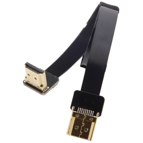 Dual 90 Degree Down Angled HDMI Type A Male To Male HDTV FPC Flat Cable