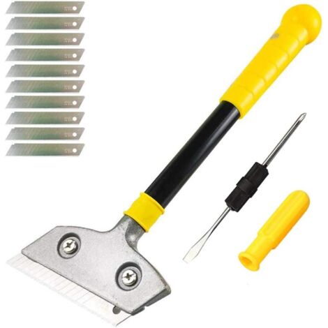 Hob Scraper with 10 Metal Blades, Heavy Duty Scraper, Universal Scrapers for Glass, Ceramic Glass, Induction Hob, Car, Mirror, Sticker, Cleaning, 30cm10cm (with screwdriver) (1/5)